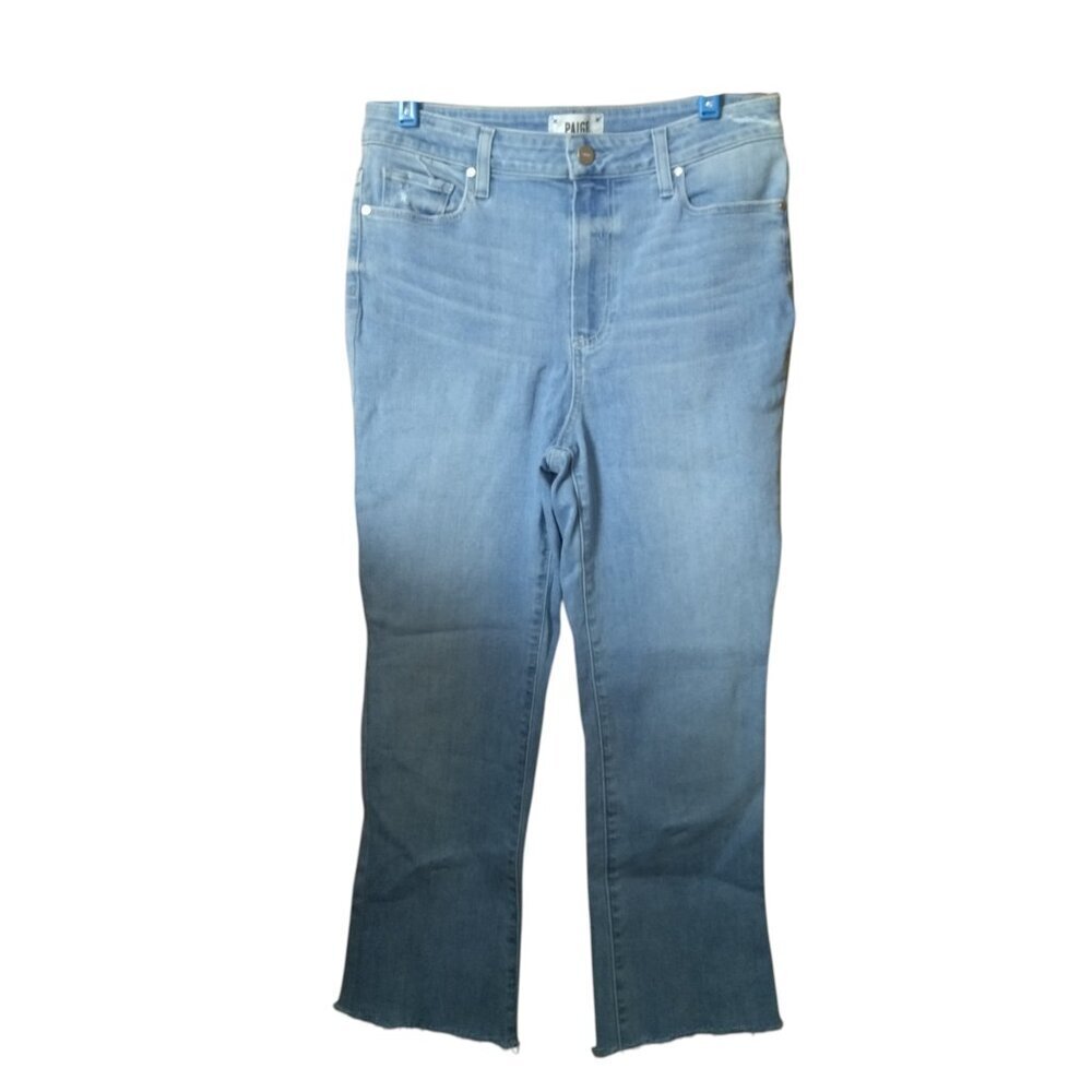 Paige Relaxed Colette Women's Size 30 Raw Hem Cropped Whiskered Jama Jeans